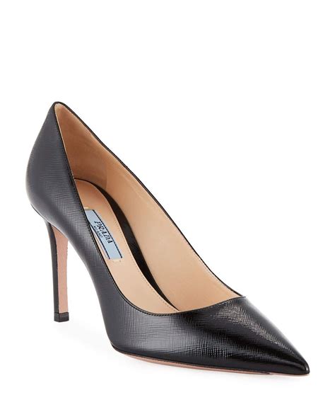 Prada 85mm Saffiano Leather Pumps 